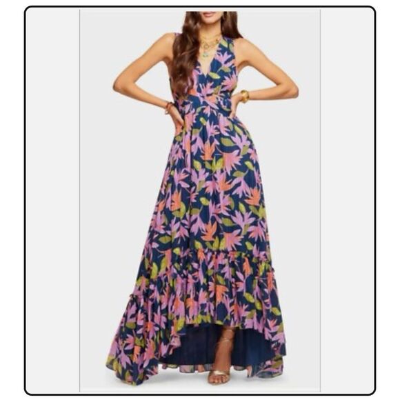 Ramy Brook Miles Floral Maxi Dress size 4, zipper needs repair - Picture 1 of 7